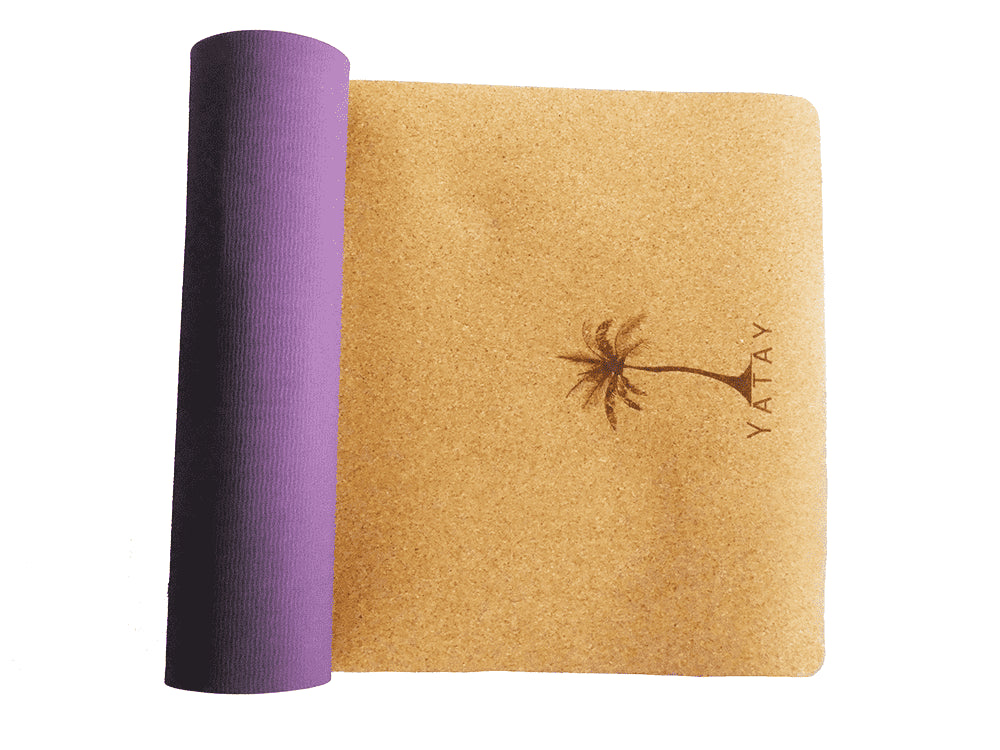 Cork Yoga Mat and Jute Strap Combo